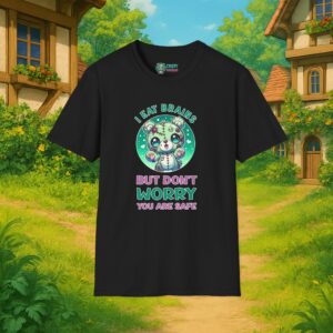1801211477977050283_2048_custom-1.jpeg Kawaii Zombie Horror Shirt | I eat brains but dont worry you are safe | Kawaii Zombie Bär