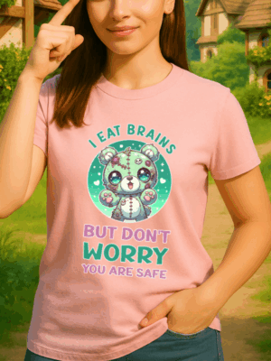 I eat brains But do not Worry, you are safe | Frauen T-Shirt | Horror Shirt | Kawaii T-Shirt